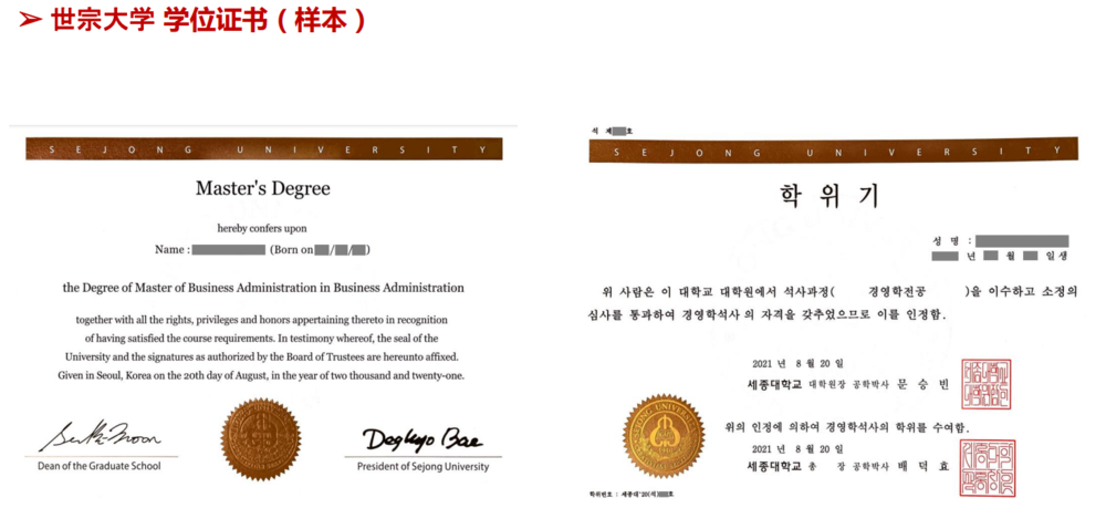 韩国世宗大学硕士留学简章